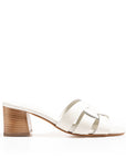 Mule in Pelle Bottolata Bianca tacco 55mm