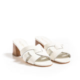 Mule Donnanna Pelle Bottalata Bianca