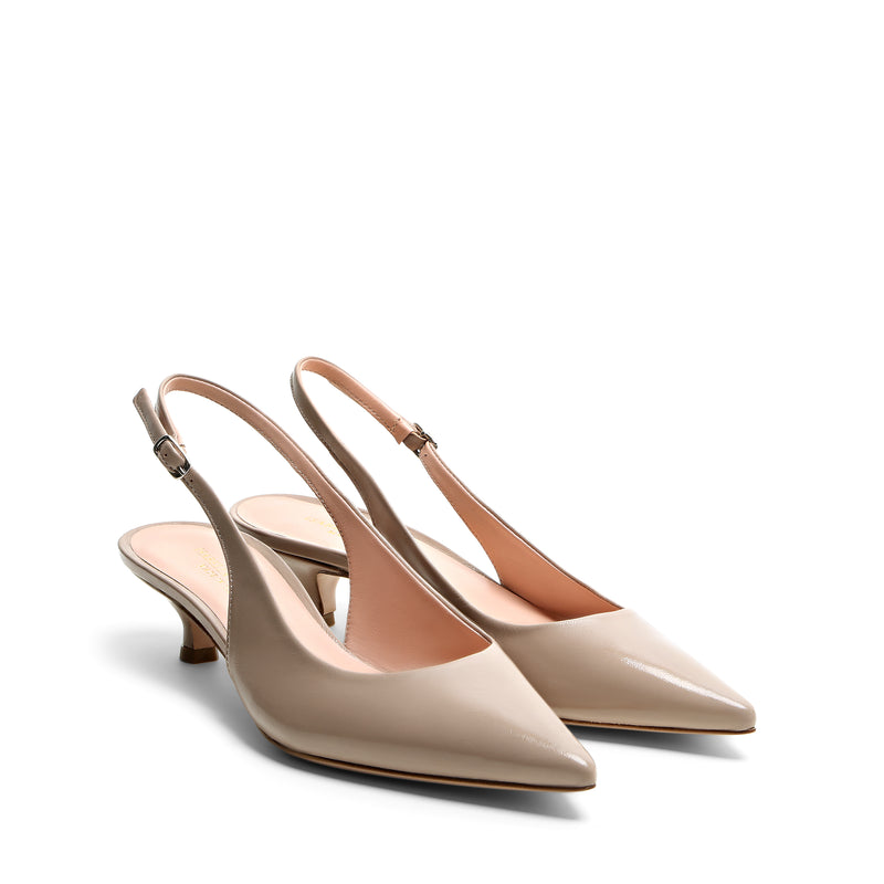 Slingback Nappa Sabbia, kitten 35mm