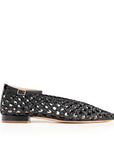 Ballerina with sky satin strap, fudge lining, pointed toe, 2cm heel