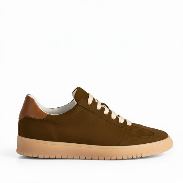 Sneaker Camoscio Moka, suola gomma