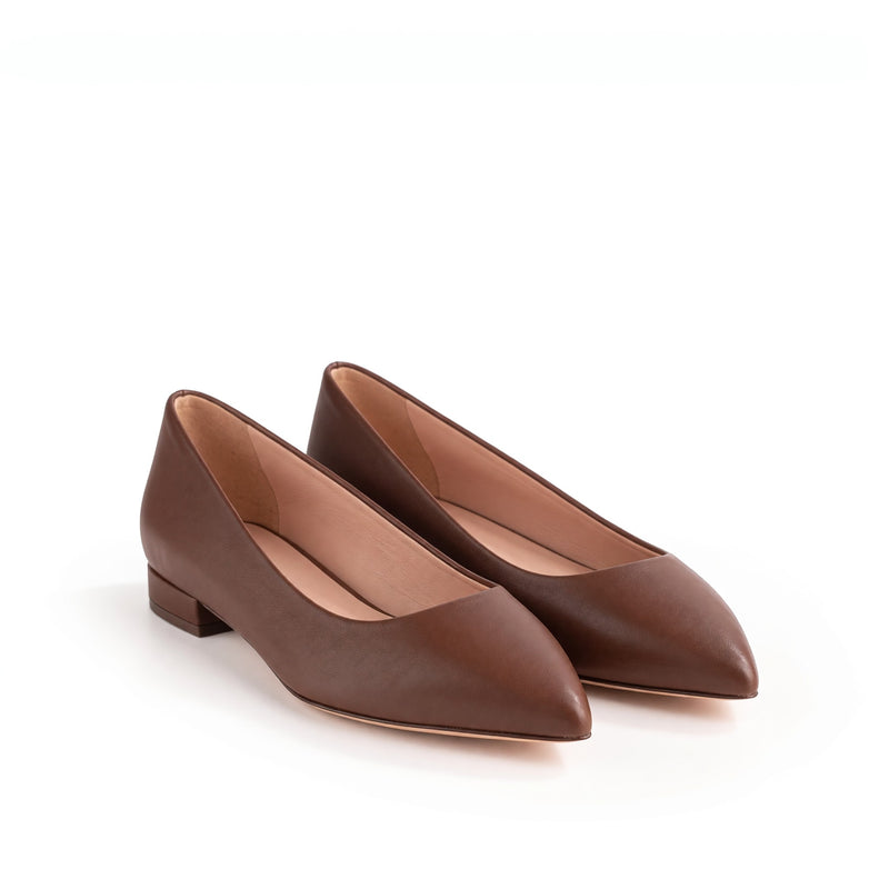 Ballerina Riva Fiorita Nappa Cioccolato