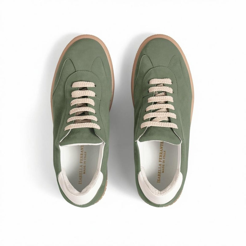 Sneaker Camoscio Loden, suola gomma