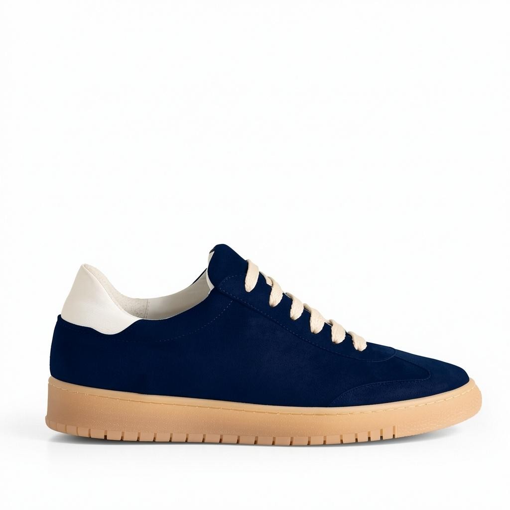 Sneaker Camoscio Blu, suola gomma