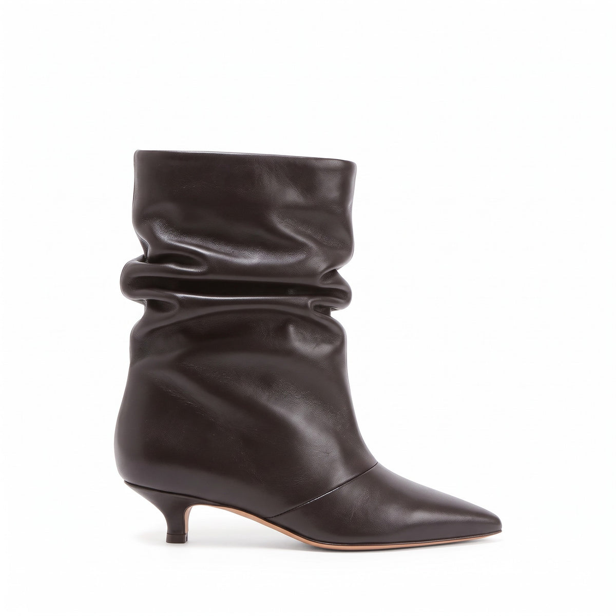 Tronchetto Spaccanapoli Pelle Guanto Moro, stiletto 30mm