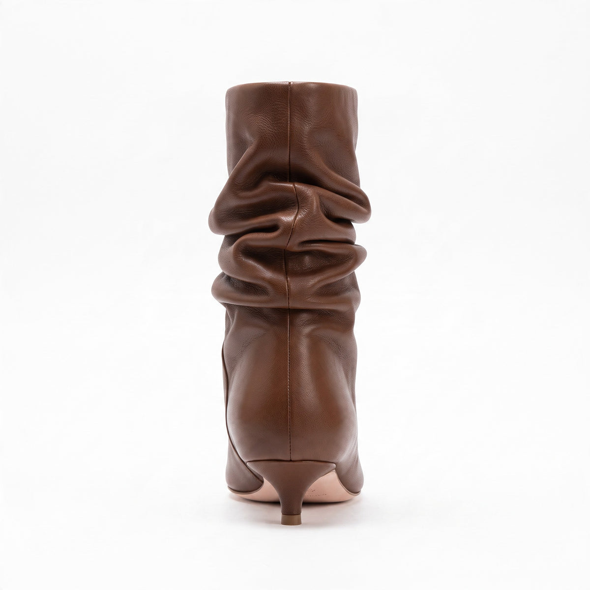 Tronchetto Spaccanapoli Pelle Guanto Whisky, stiletto 30mm