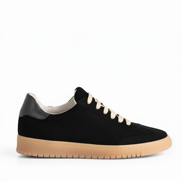 Sneaker Camoscio Nero, suola gomma