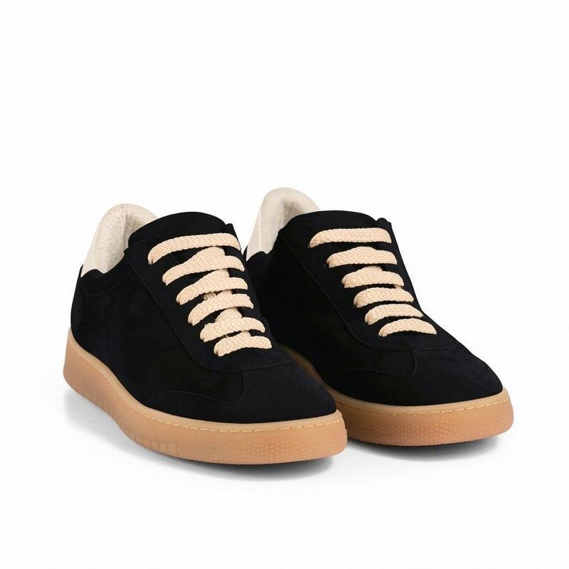 Sneaker Camoscio Nero, suola gomma