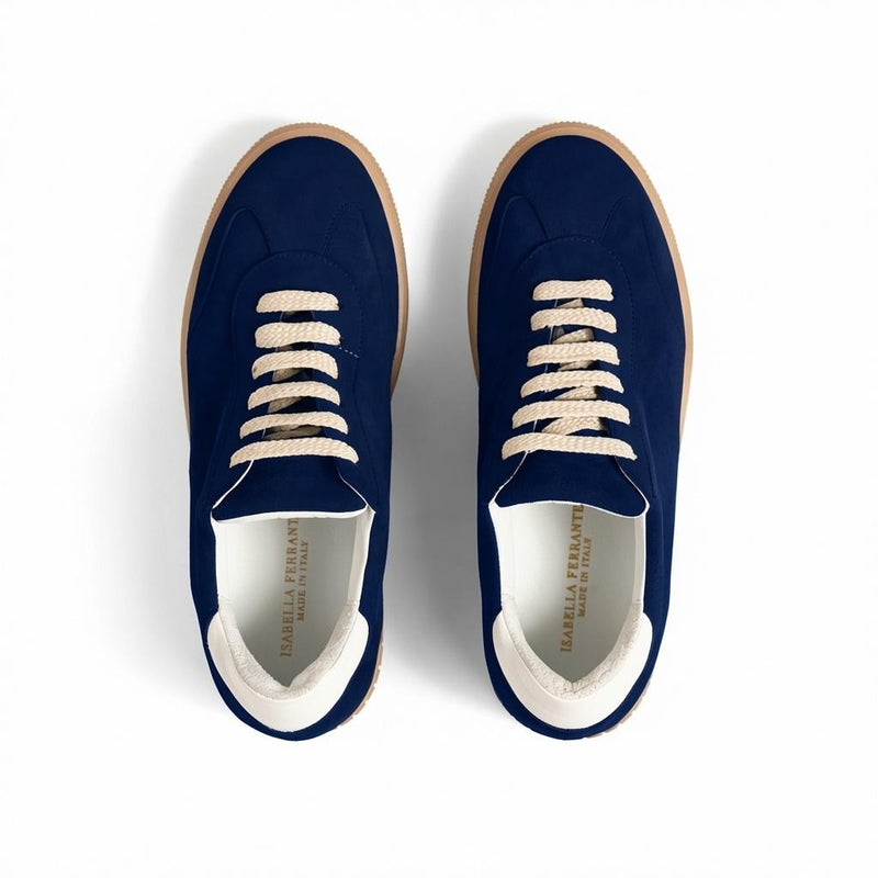 Sneaker Camoscio Blu, suola gomma