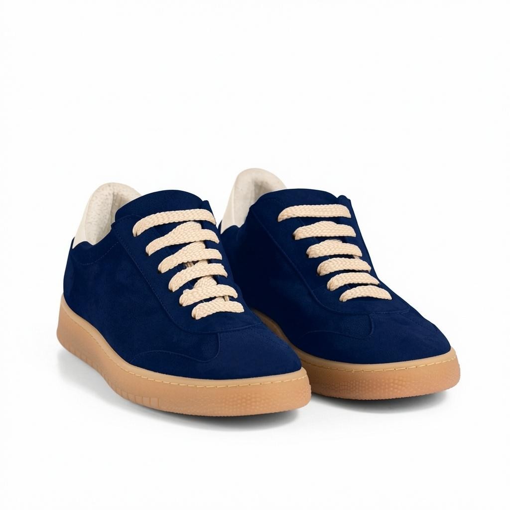 Sneaker Camoscio Blu, suola gomma