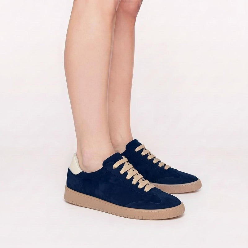Sneaker Camoscio Blu, suola gomma
