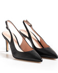 Classic Terra d'Umbria suede pump with green lining and 50 mm stiletto heel