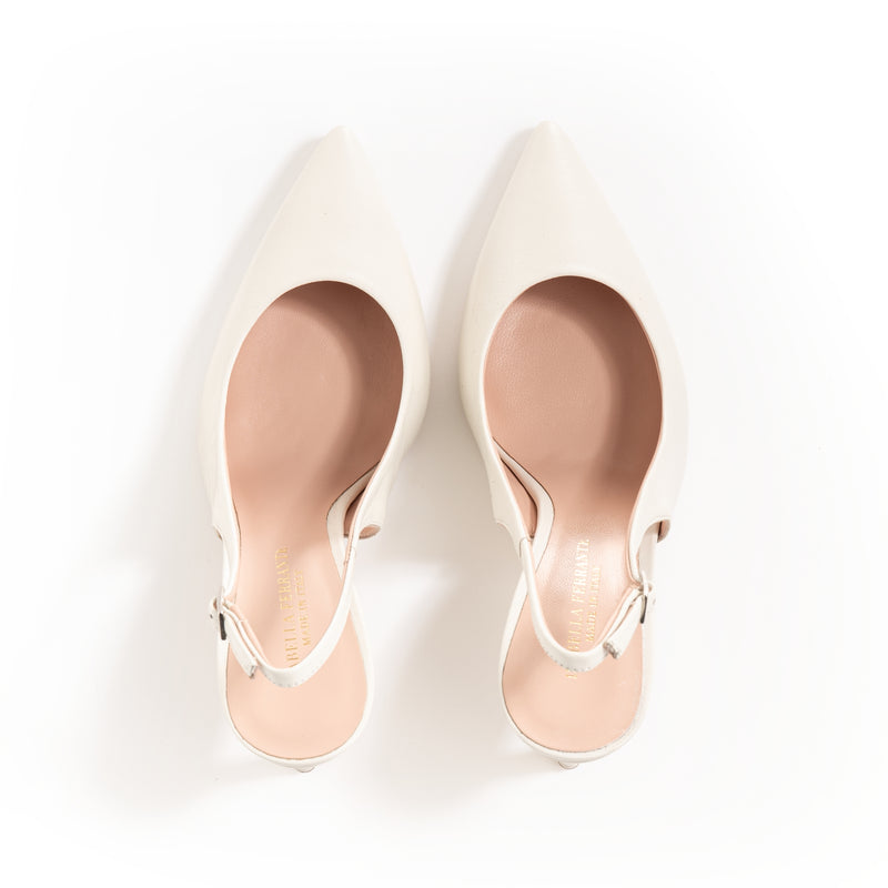 Slingback Nappa Off White, stiletto 70mm