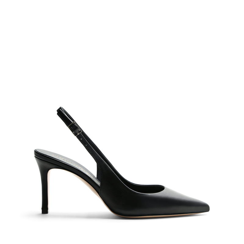 Slingpumps aus schwarzem Nappaleder und schwarzem Futter mit 70 mm Absatz