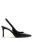 Slingpumps aus schwarzem Nappaleder und schwarzem Futter mit 70 mm Absatz