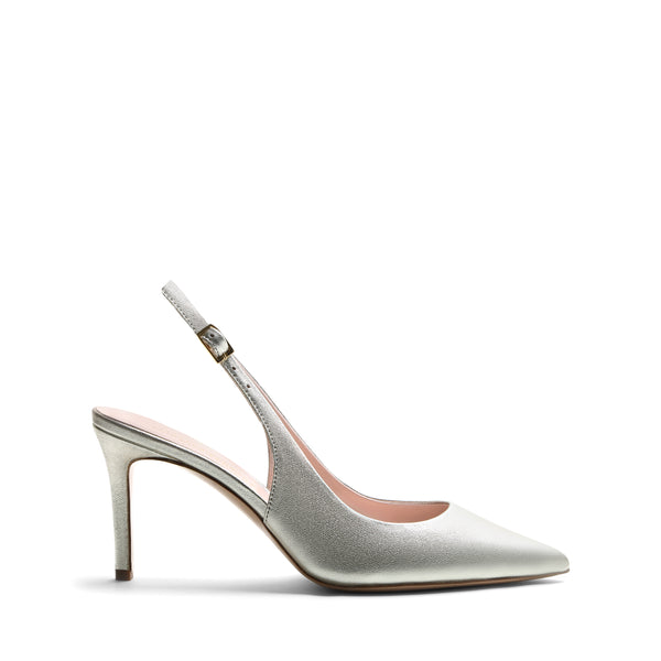 Slingback Posillipo, Laminata Argento (2), stiletto 70mm
