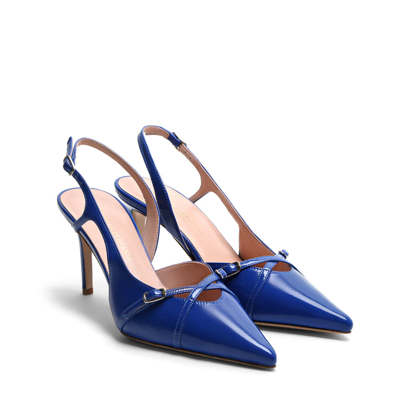 Slingback Nappa Cobalto, stiletto 70mm