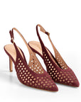 Slingback Camoscio Traforato Bordò, stiletto 70mm