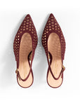 Slingback Camoscio Traforato Bordò, stiletto 70mm