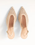 Slingback Camoscio Traforato Peach, stiletto 70mm