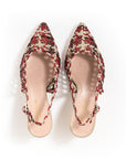 Chanel intrecciata Crema,Rosso e Moka fodera rosa tacco stiletto 50mm