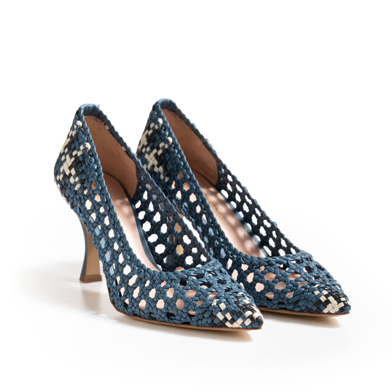 Décolleté Intrecciata Blu e Azzurro, rocchetto 70mm