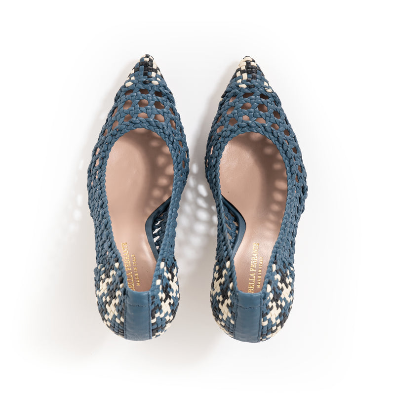 Décolleté Intrecciata Blu e Azzurro, rocchetto 70mm