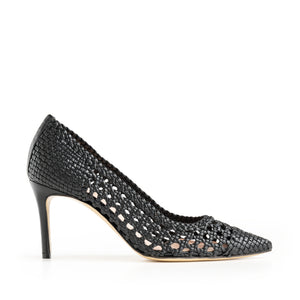 Décolleté Intrecciata Nera, stiletto 70mm