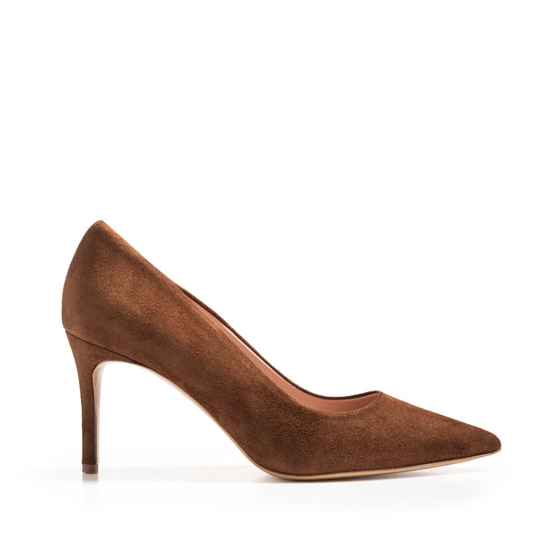 Décolleté Camoscio Chocolate, stiletto 70mm