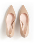 Nudefarbener Pumps aus Nappaleder mit rosa Futter und 100 mm Stilettoabsatz