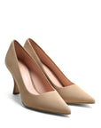 Wildleder-Pumps in Sand und rosa Futter mit 70 mm Absatz