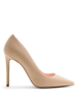 Nudefarbener Pumps aus Nappaleder mit rosa Futter und 100 mm Stilettoabsatz