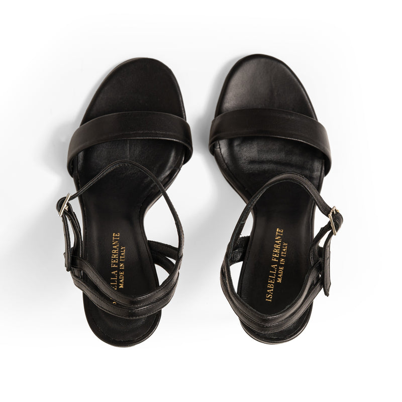Sandalo Nappa Nero, stiletto 100mm