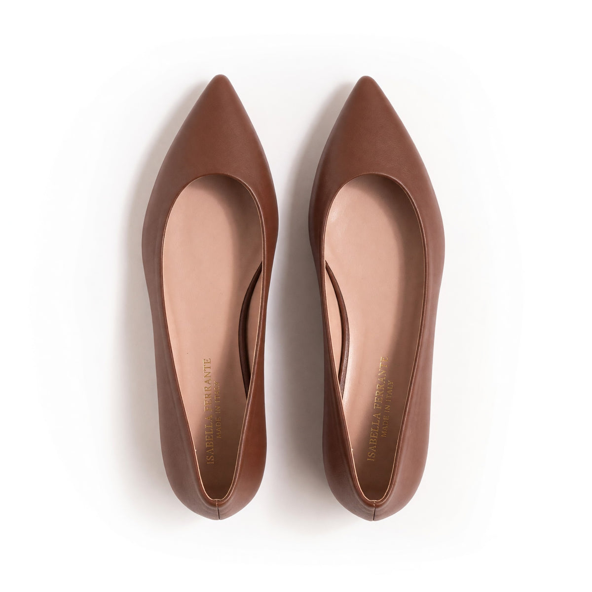 Ballerina Riva Fiorita in nappa cioccolato, dettaglio della tomaia