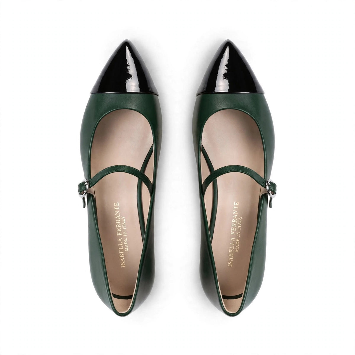 Ballerina piatta Mergellina bicolore verde e nero, foto 3 di 3