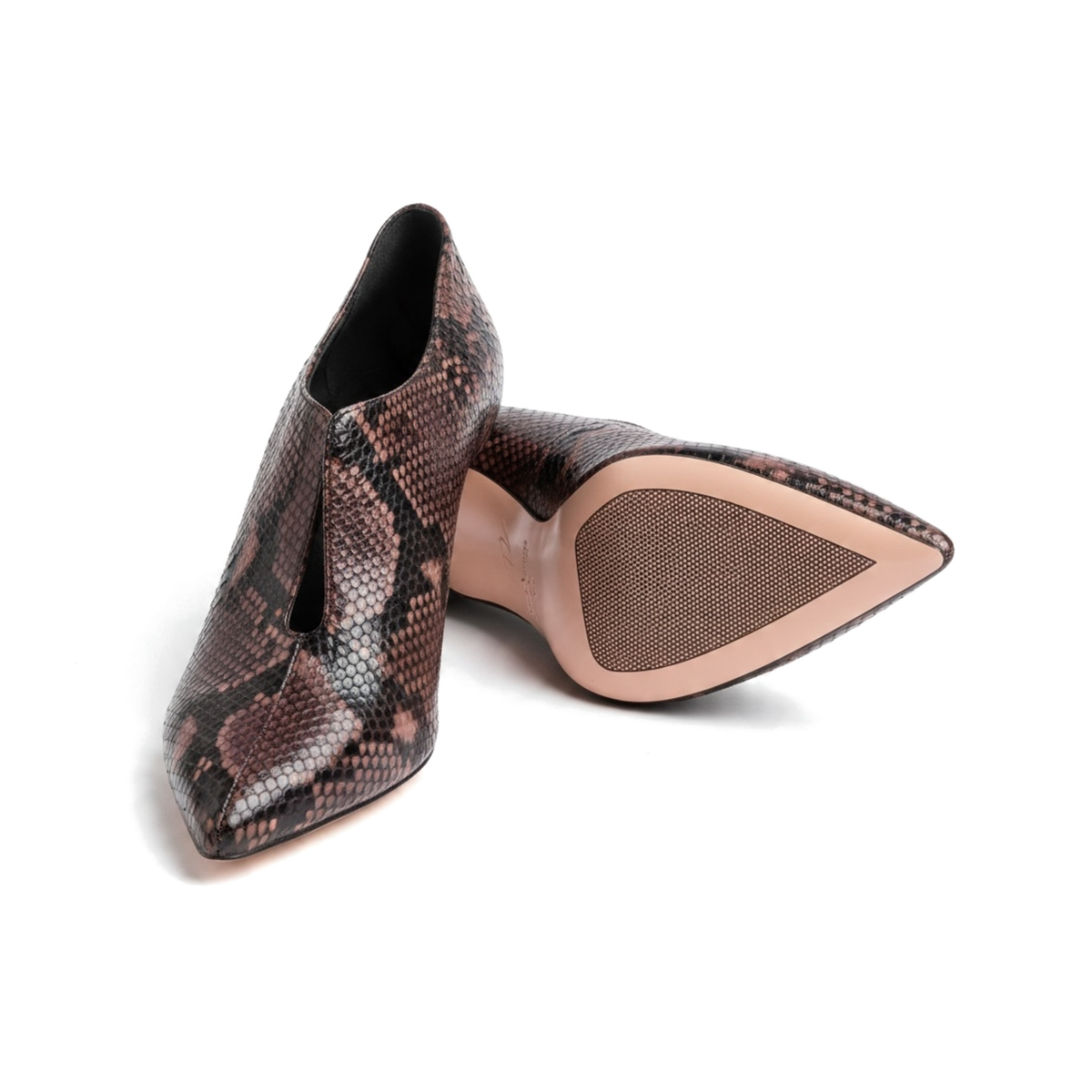 Décolleté Accollata Chiaia in pitone moro, tacco stiletto 70 mm, foto 3 di 3