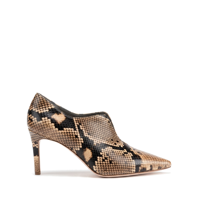 Décolleté Accollata Chiaia Pitone Sabbia, stiletto 70mm