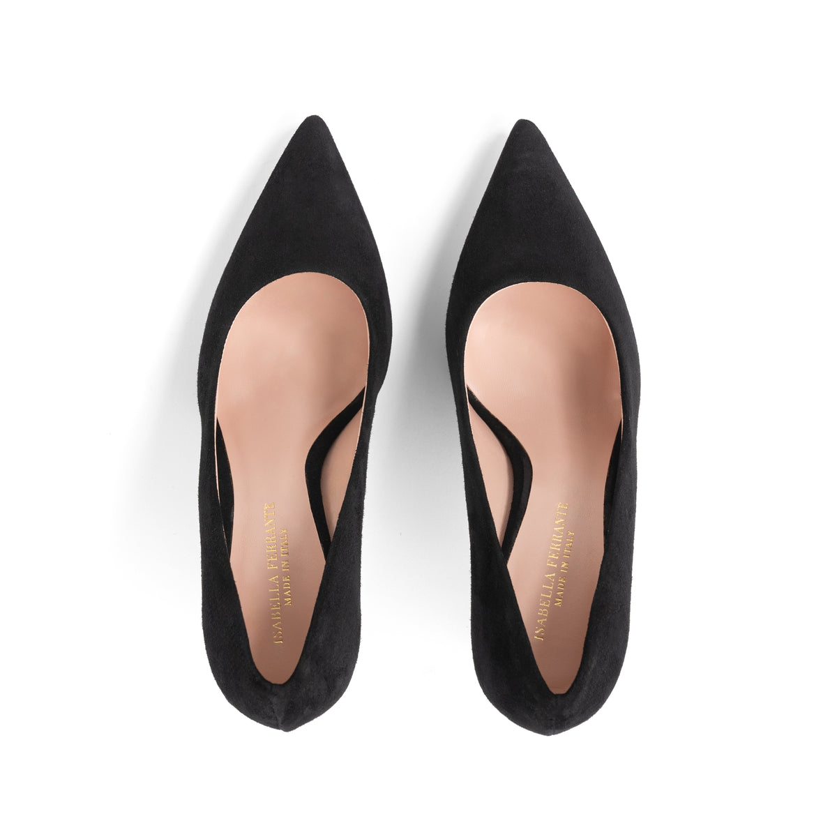Décolleté Chiaia in camoscio nero, tacco stiletto 70 mm, foto 3 di 3