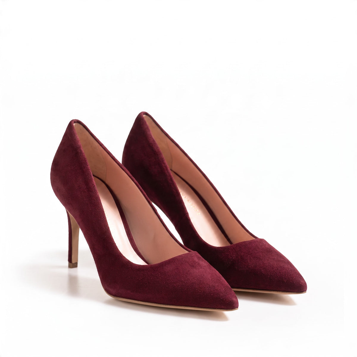Décolleté Chiaia in camoscio bordeaux, tacco stiletto 70 mm, foto 2 di 3