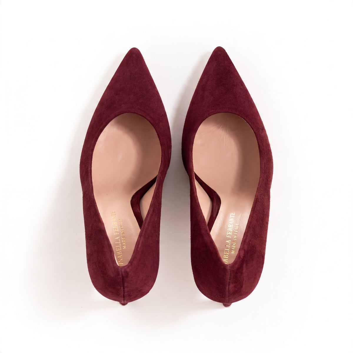 Décolleté Chiaia in camoscio bordeaux, tacco stiletto 70 mm, foto 3 di 3