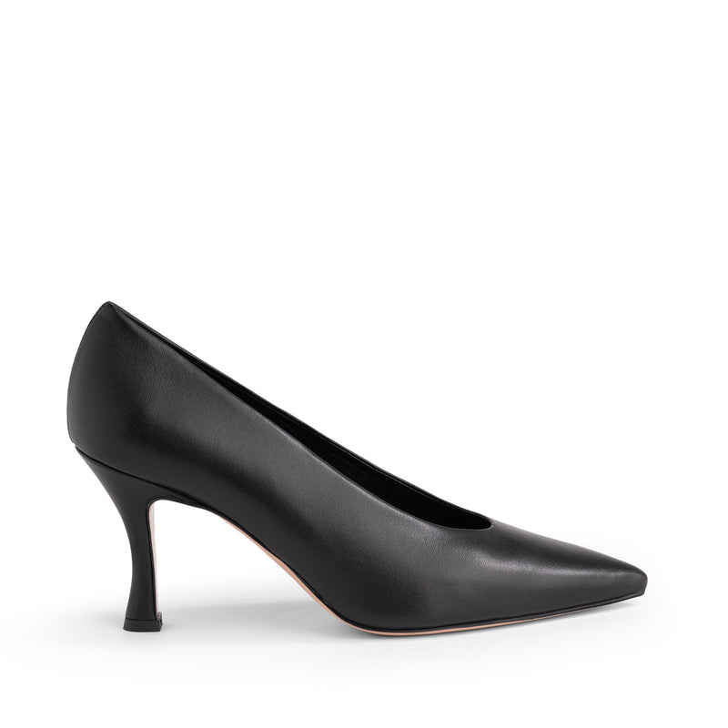 Décolleté Chiaia Nappa Nera, rocchetto 70mm