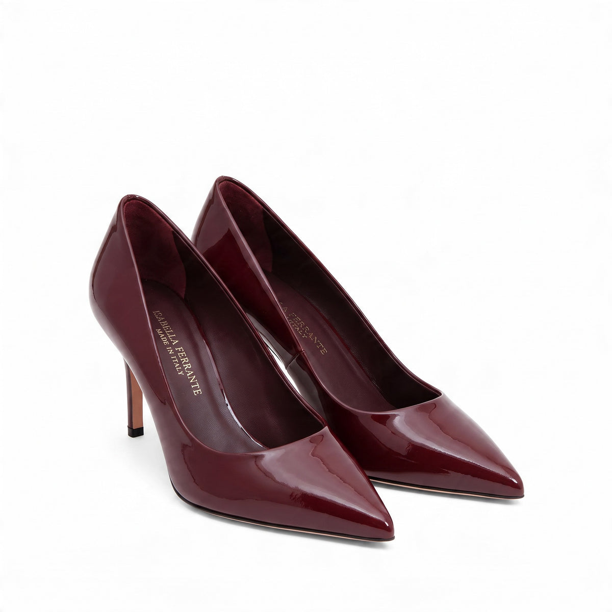 Décolleté Chiaia in vernice bordeaux, tacco stiletto 70 mm, foto 2 di 3