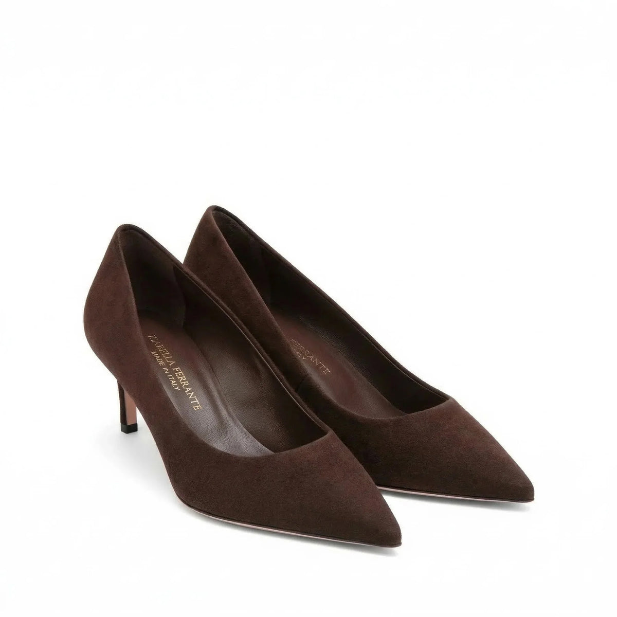 Décolleté Petraio in camoscio cacao, tacco stiletto 55 mm, foto 3 di 4