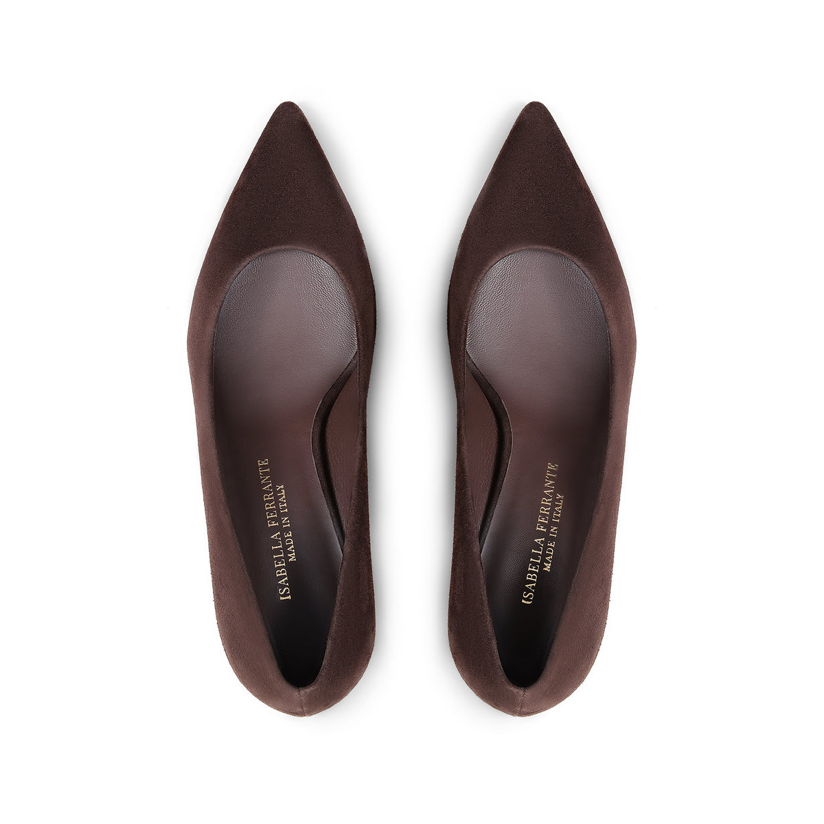 Décolleté Chiaia in camoscio moka, tacco stiletto 70 mm, foto 4 di 4