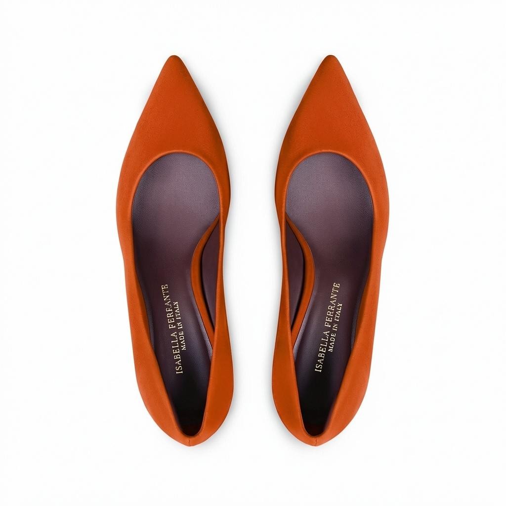 Décolleté Petraio in camoscio mattone, tacco stiletto 30 mm, foto 3 di 3