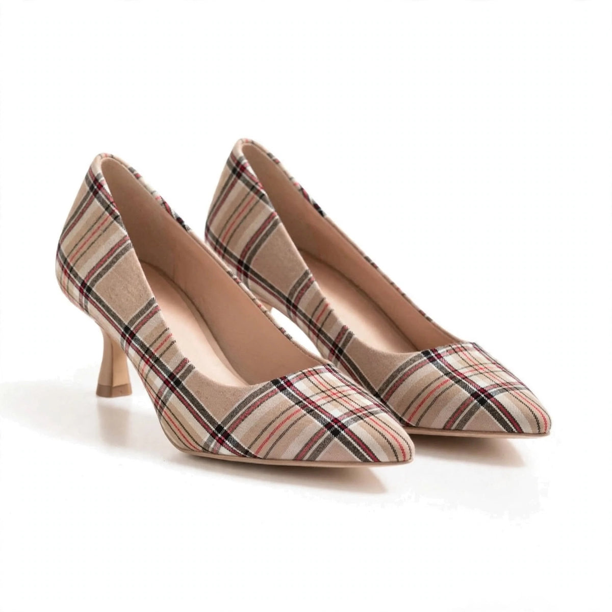 Décolleté Petraio Sfoderata in tartan Rosebery, tacco rocchetto 55 mm, foto 2 di 3