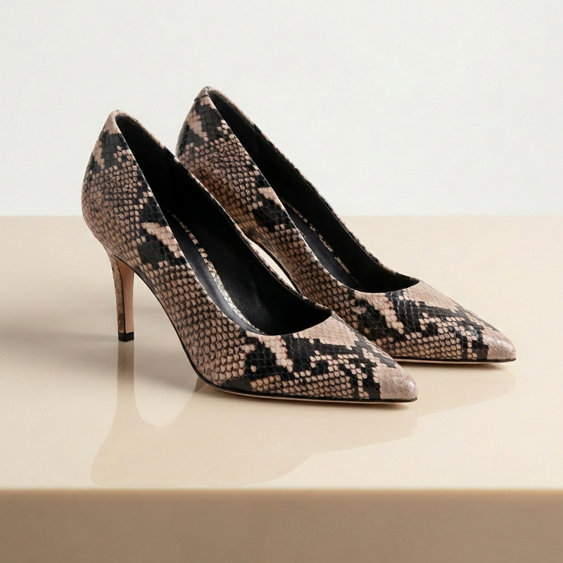 Décolleté Pitone Sabbia, stiletto 50mm