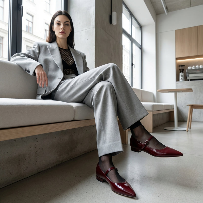 Ballerina Nappa Bordeaux