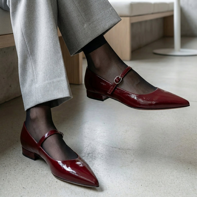 Ballerina Nappa Bordeaux