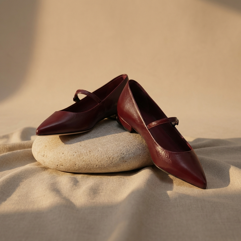 Ballerina Nappa Bordeaux